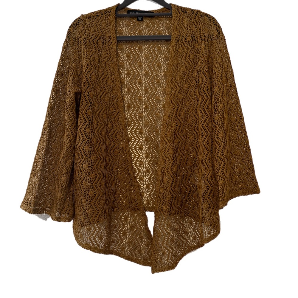 Colleen Lope. Brown Open Knit Women's Sweater